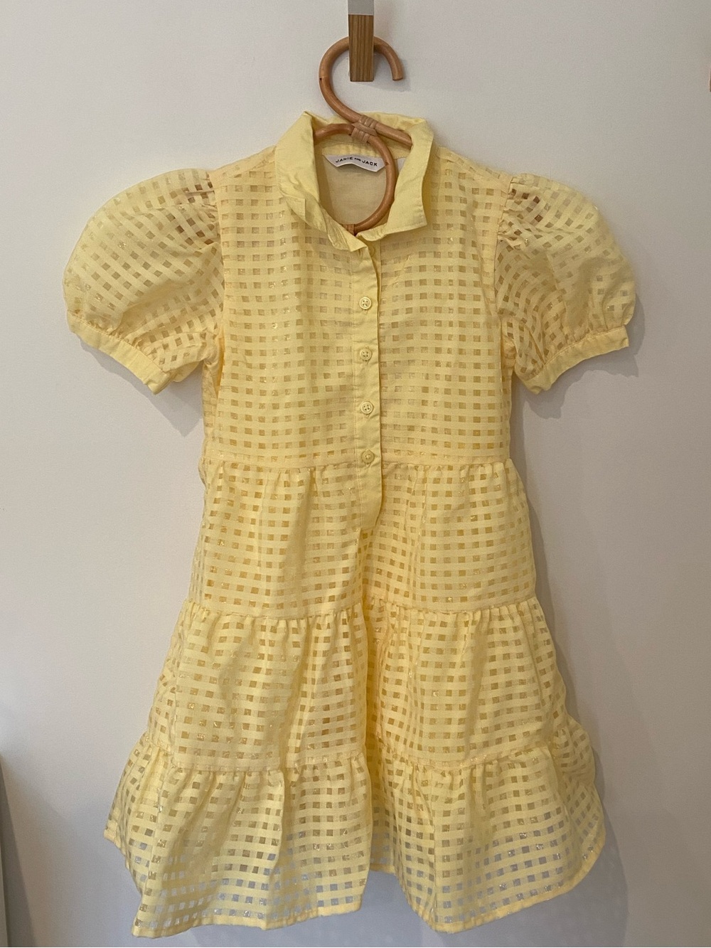 Janie and Jack Pale Yellow Tiered Dress - Picture 2 of 4